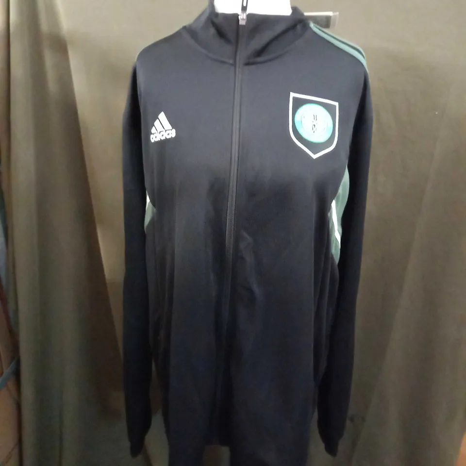ADIDAS CELTIC FC TRACKSUIT JACKET - BLACK/GREEN/WHITE - UK 2XL