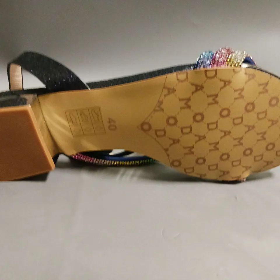 MODA IN PELLE LADIES SANDAL WITH MULTI-COLOURED GLITTER DETAIL SIZE EU 40