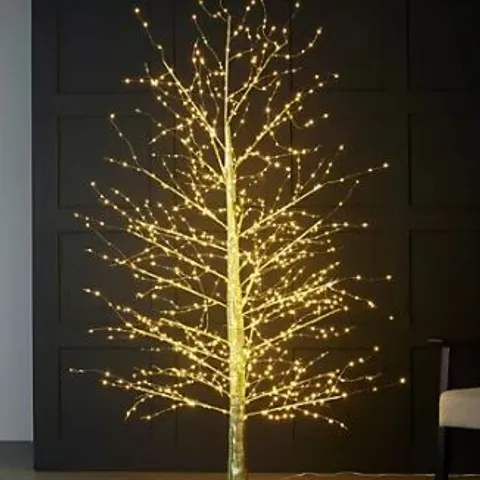 HOME REFLECTIONS MULTI FUNCTION MICRODOT DEW DROP LED TREE GOLD 6FT