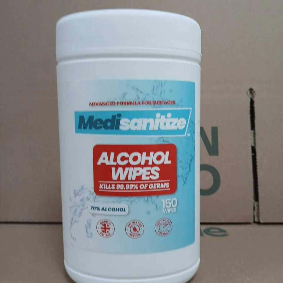 MEDISANITIZE ALCOHOL WIPES – 70% ALCOHOL, 150 WIPES - X6