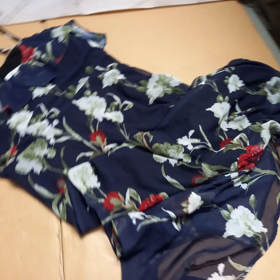 HOPE & IVY NAVY FLORAL DRESS - UK 16