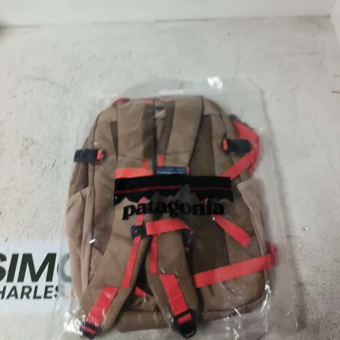 PATAGONIA BACKPACK – TAN/BROWN WITH RED STRAPS