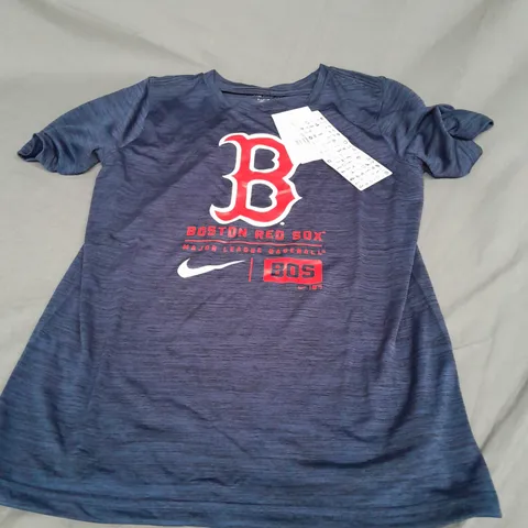 NIKE BOSTON RED SOX BASEBALL LOGO TEE IN NAVY MELANGE SIZE M