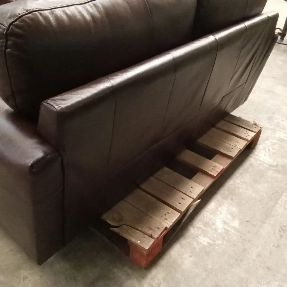 BAILEY ITALIAN LEATHER 3 SEATER SOFA - CHOCOLATE RRP £799