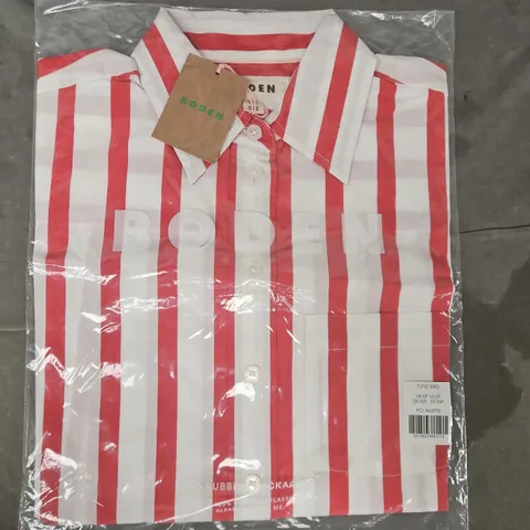 BAGGED BODEN STRIPED SHIRT IN RED/WHITE SIZE 6P