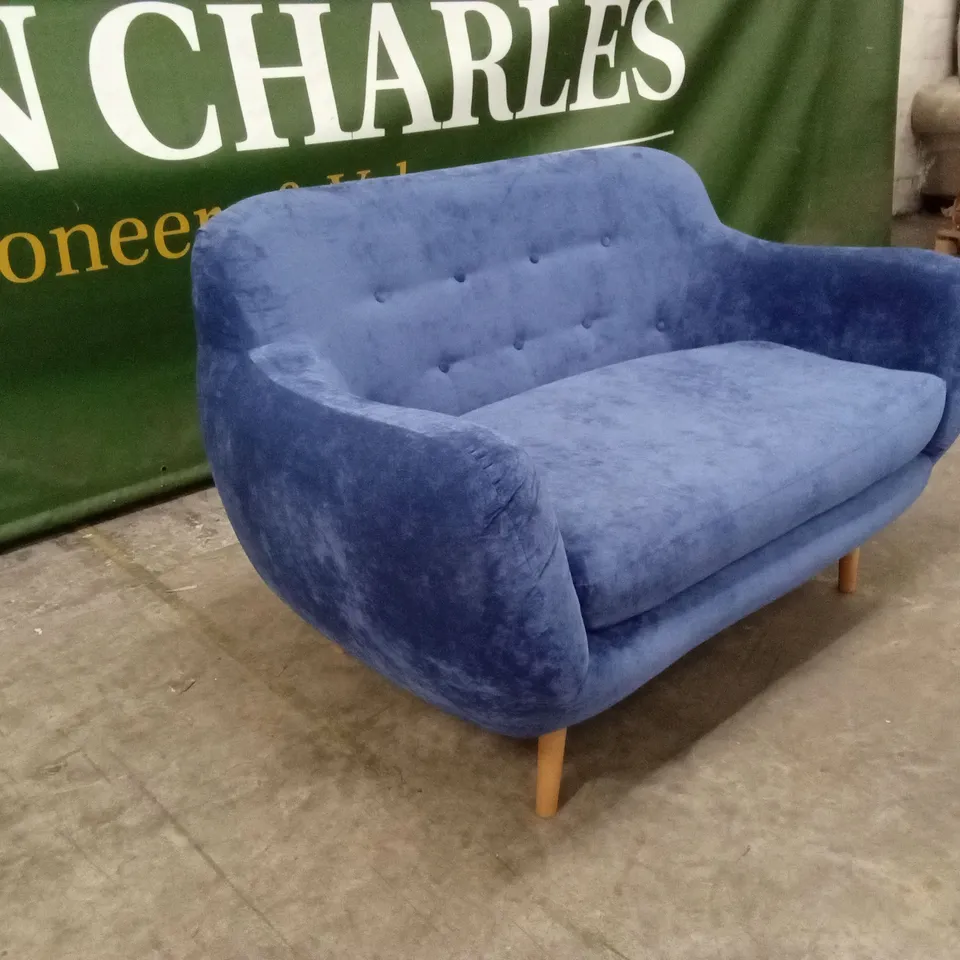 QUALITY DESIGNER JEFFERSON 2 SEATER LOVESEAT - NAVY BLUE
