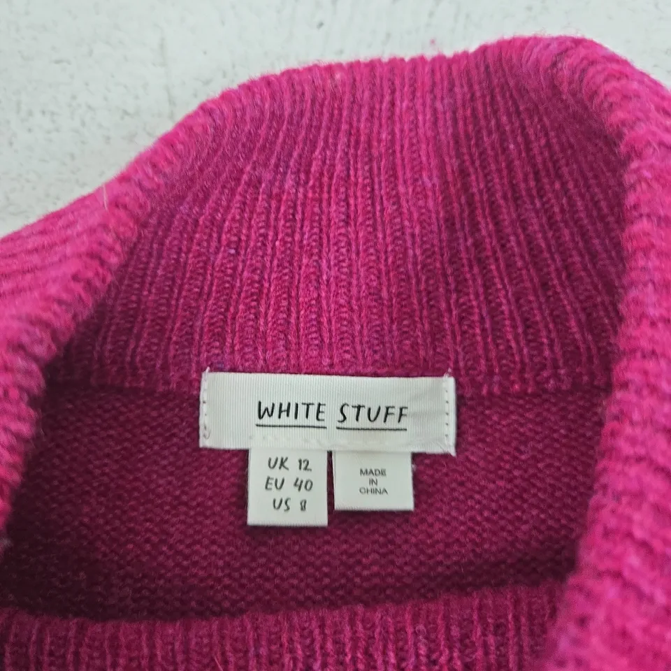 WHITE STUFF WOMEN'S KNIT JUMPER – UK 12 (EU 40, US 8) MAGENTA