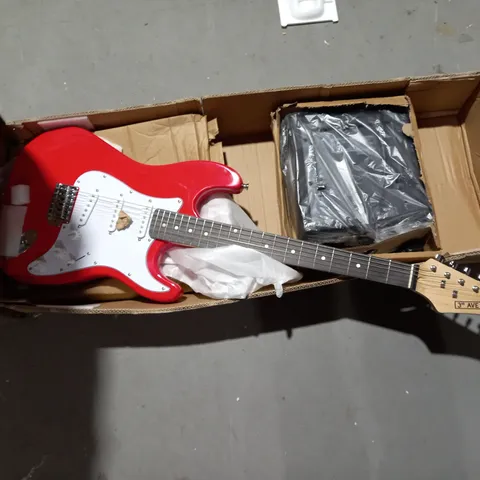 ROCKET RED/WHITE ELECTRIC GUITAR AND AMP SET
