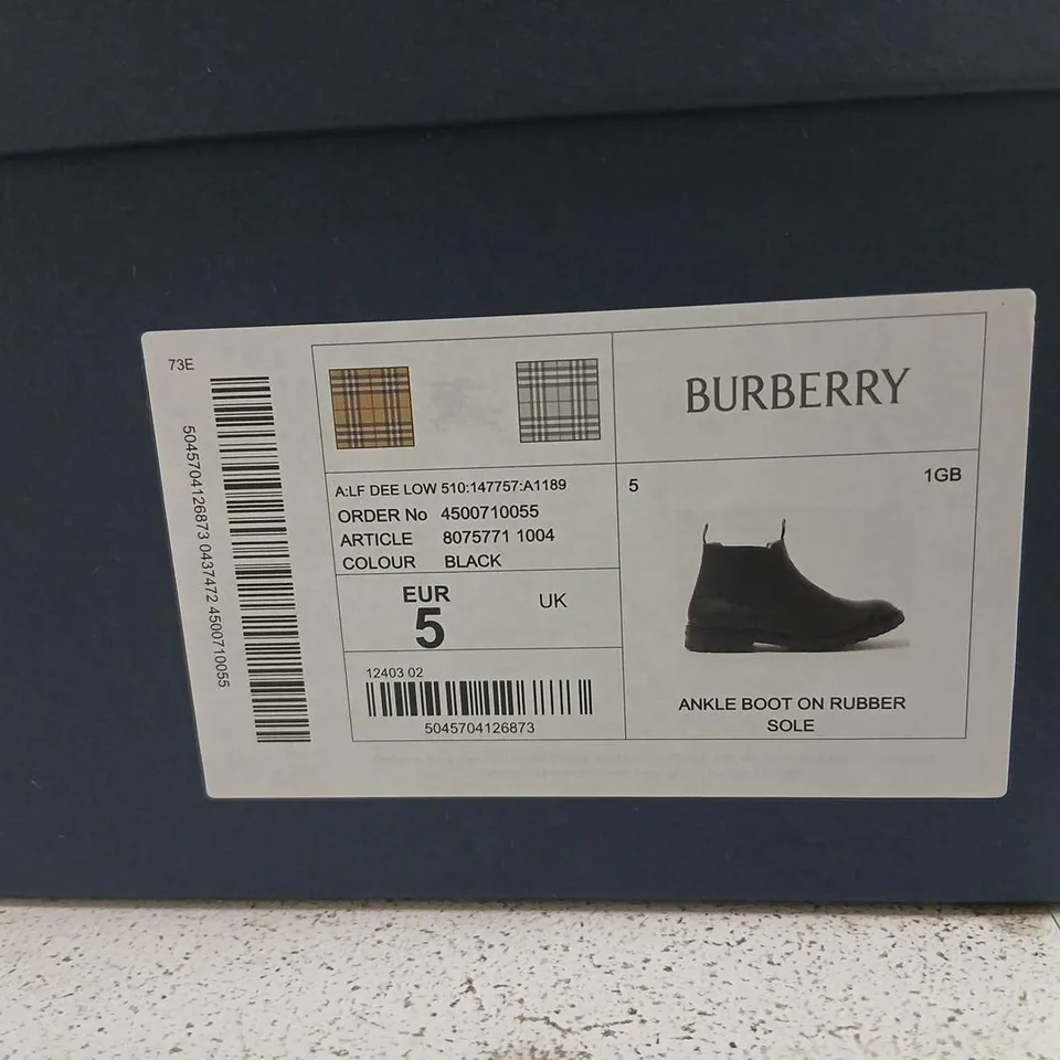 TRICKER'S BURBERRY CHELSEA BOOT – BLACK LEATHER, UK 5