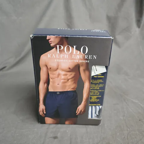 BOXED POLO RALPH LAUREN 3 PACK OF CLASSIC COTTON BOXERS - MEDIUM