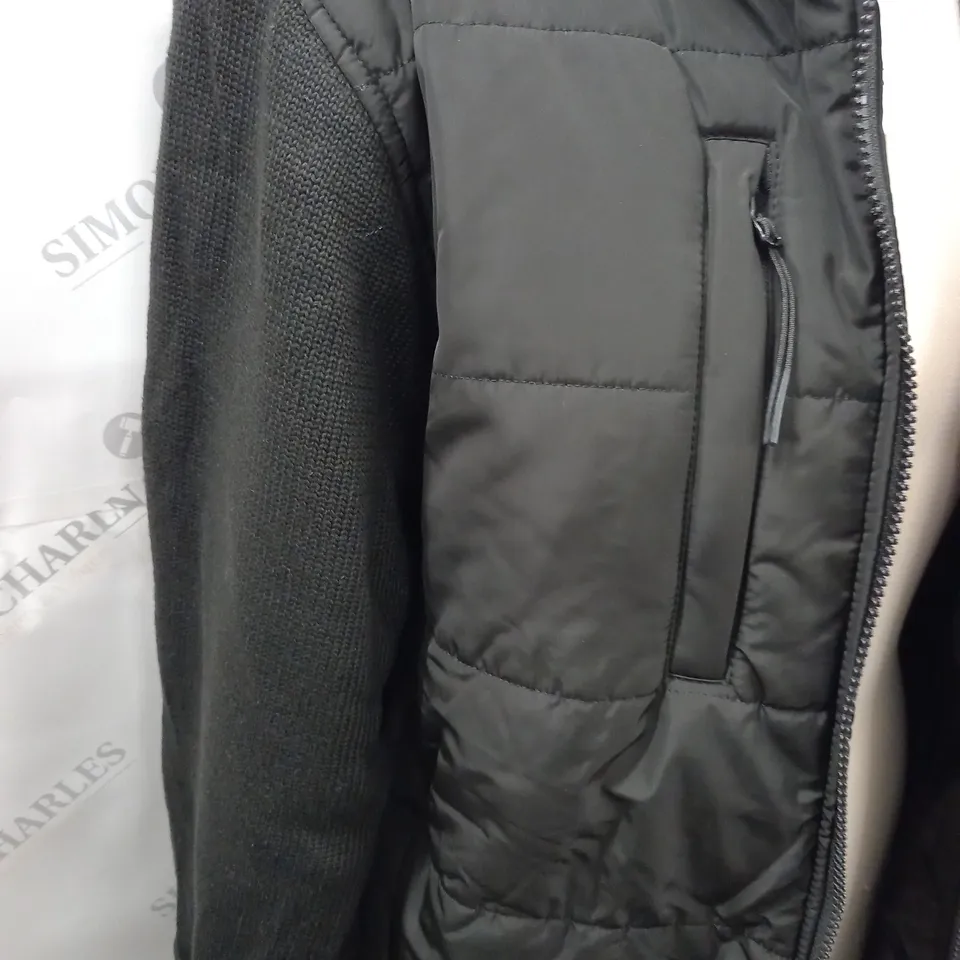 FIRETRAP SATORI ZIP THROUGH JACKET IN BLACK - L
