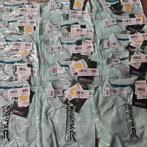 LOT OF 15 BRAND NEW REGATTA WOMENS MAVERICK T-SHIRTS IN GREEN - VARIOUS SIZES