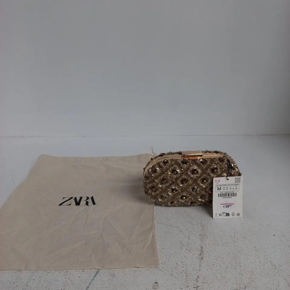 ZARA BEADED EVENING CLUTCH BAG
