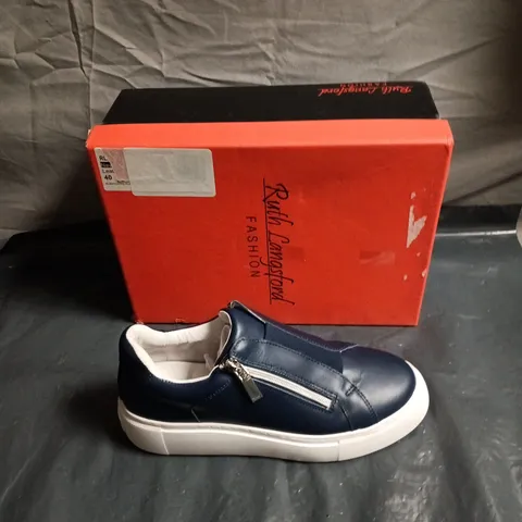 RUTH LANGSFORD FASHION NAVY SLIP-ON SNEAKER – BOXED - SIZE EUR 40 
