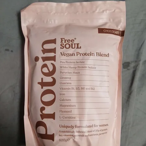 SEALED FREE SOUL VEGAN PROTEIN BLEND - CHOCOLATE - 600G