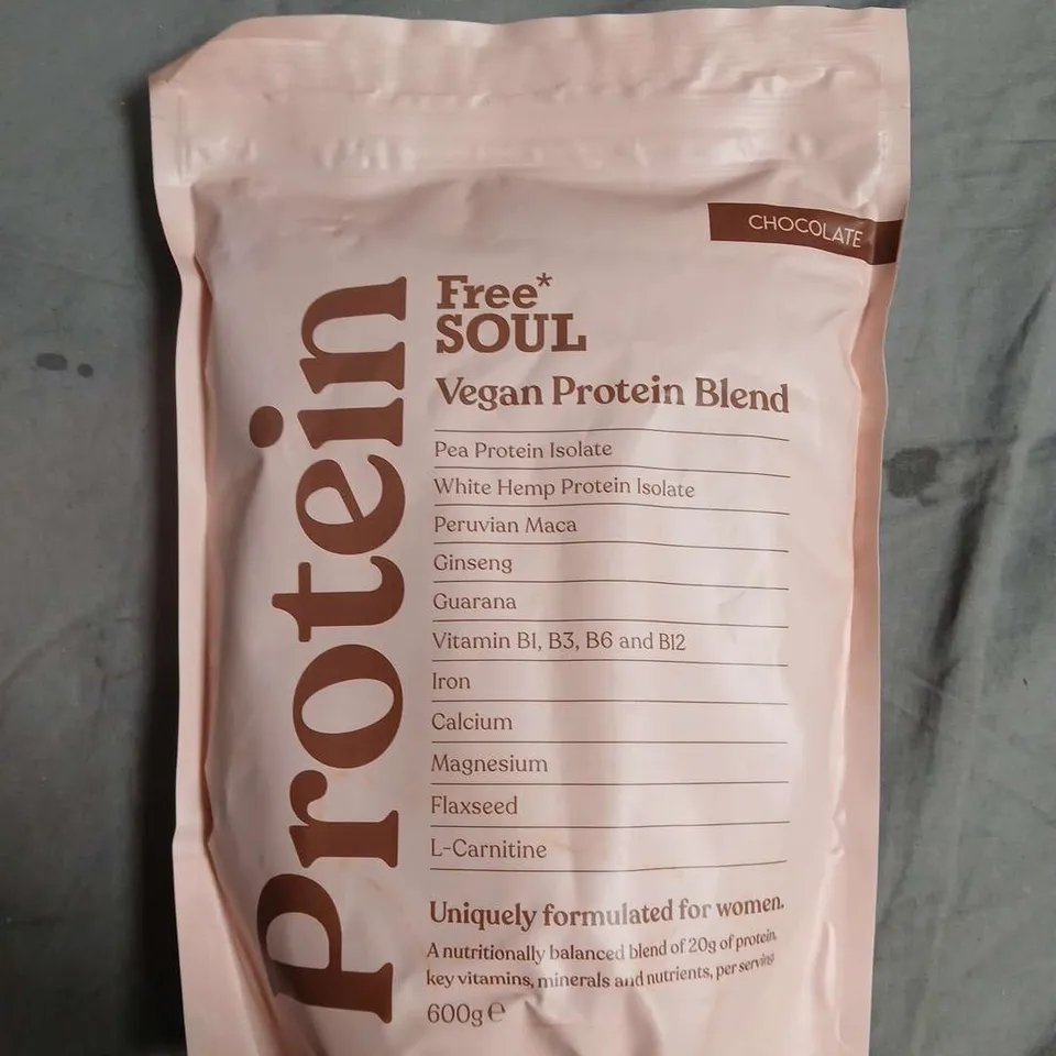 SEALED FREE SOUL VEGAN PROTEIN BLEND - CHOCOLATE - 600G