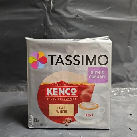 TASSIMO KENCO RICH & CREAMY FLAT WHITE COFFEE PODS – 8 PODS - X5 BOXES
