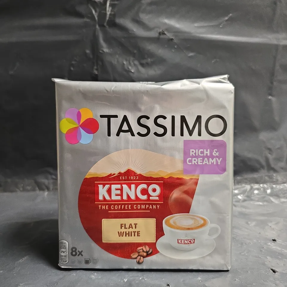 TASSIMO KENCO RICH & CREAMY FLAT WHITE COFFEE PODS – 8 PODS - X5 BOXES