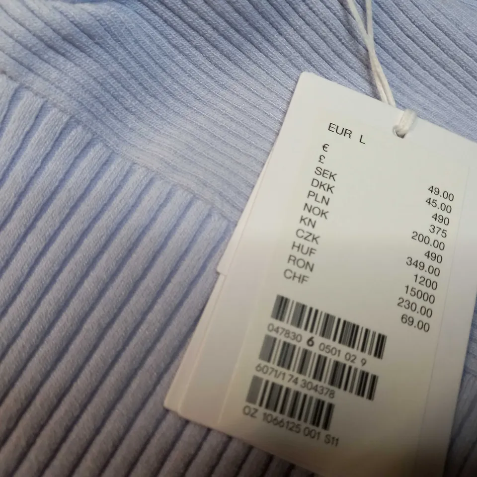 &OTHER STORIES LILAC RIBBED CROPPED TOP - LARGE