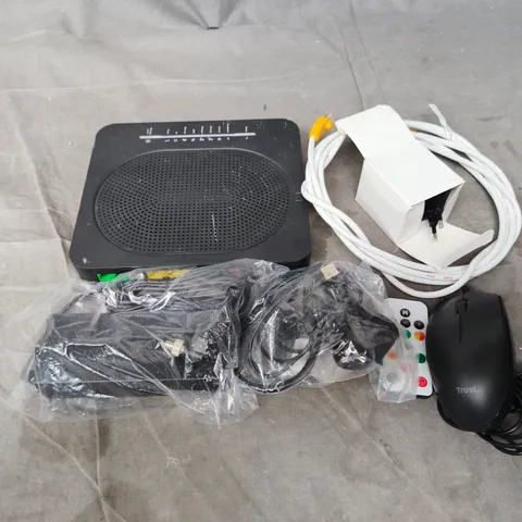 APPROXIMATELY 15 ASSORTED HOUSEHOLD PRODUCTS TO INCLUDE EE BOXES , TV REMOTES , ETC 