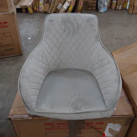 BOXED HAMPTON WITH ARMS DINING CHAIR IN LIGHT GREY VELVET WITH BLACK LEGS - SET OF 2
