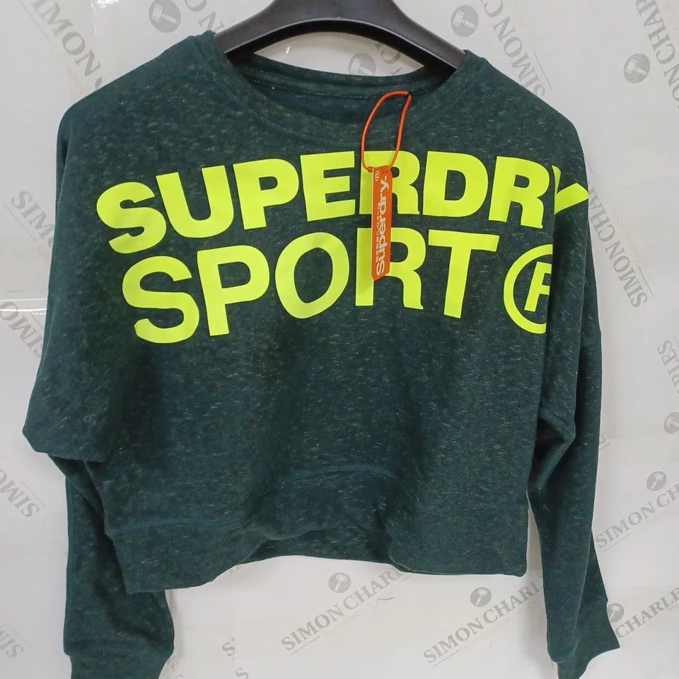 SUPERDRY ACTIVE BATWING CROP JUMPER SIZE 10
