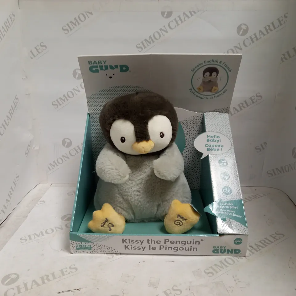 BABY GUND KISSY PENGUIN CUDDLY TOY