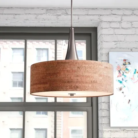 BOXED 3-LIGHT DRUM CHANDELIER