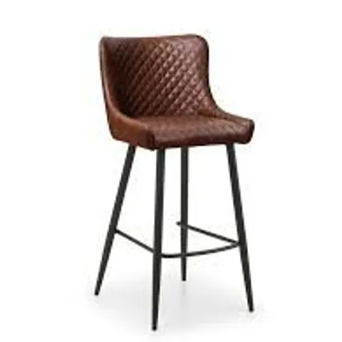 JULIAN BROWEN LUXE FAUX LEATHER BARSTOOL - BROWN - COLLECTION ONLY