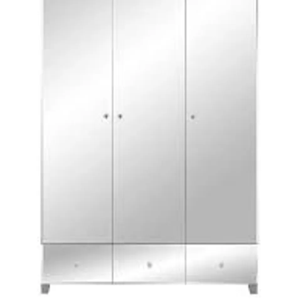 BOXED GRADE 1 BELLAGIO 3-DOOR 3-DRAWER GREY/MIRROR WARDROBE (3 BOXES)