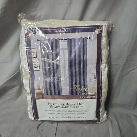 EYELET CURTAINS – SILKY FEEL BLACK OUT, FULLY LINED, 90 X 90 INCHES – LUXE HOME COLLECTION