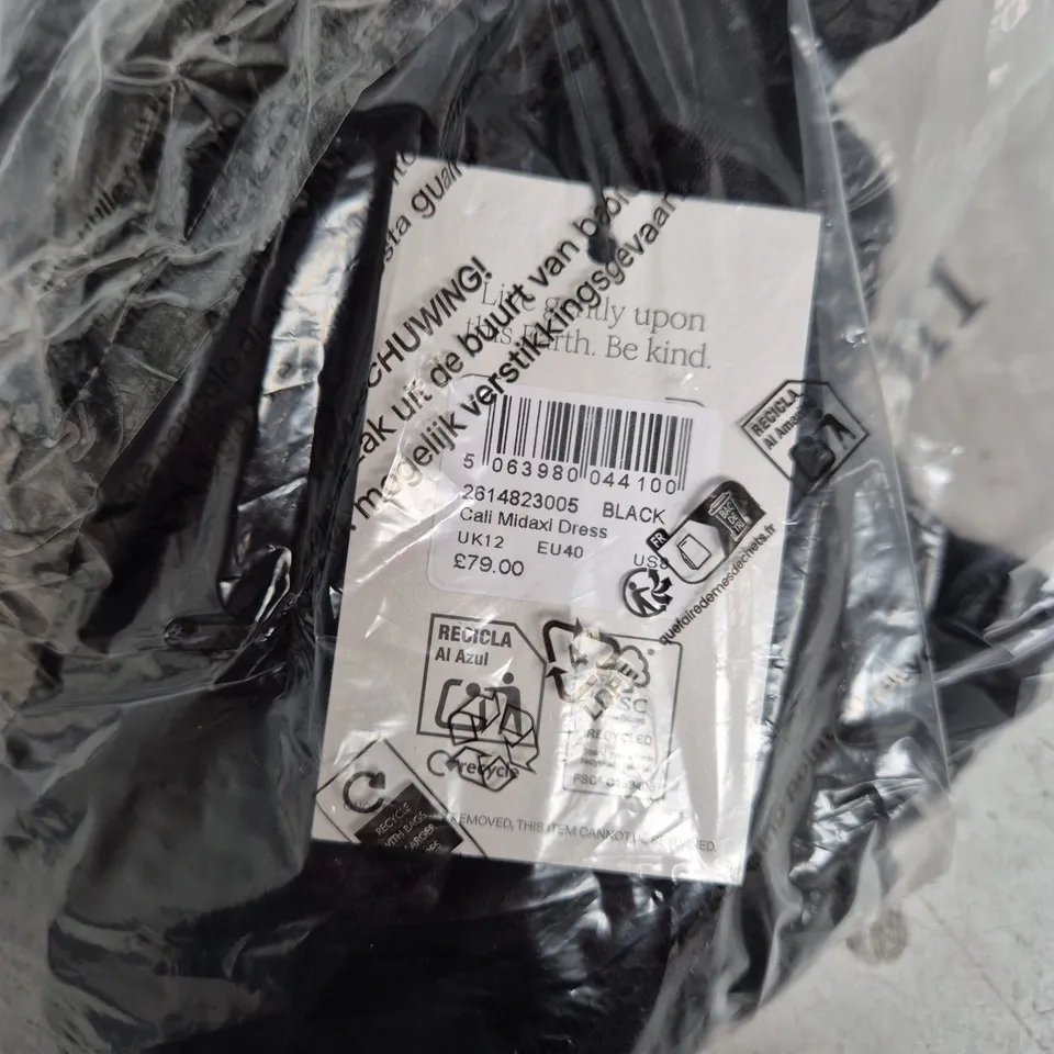 BAGGED NOBODYS CHILD CALI MIDAXI DRESS BLACK - UK 12