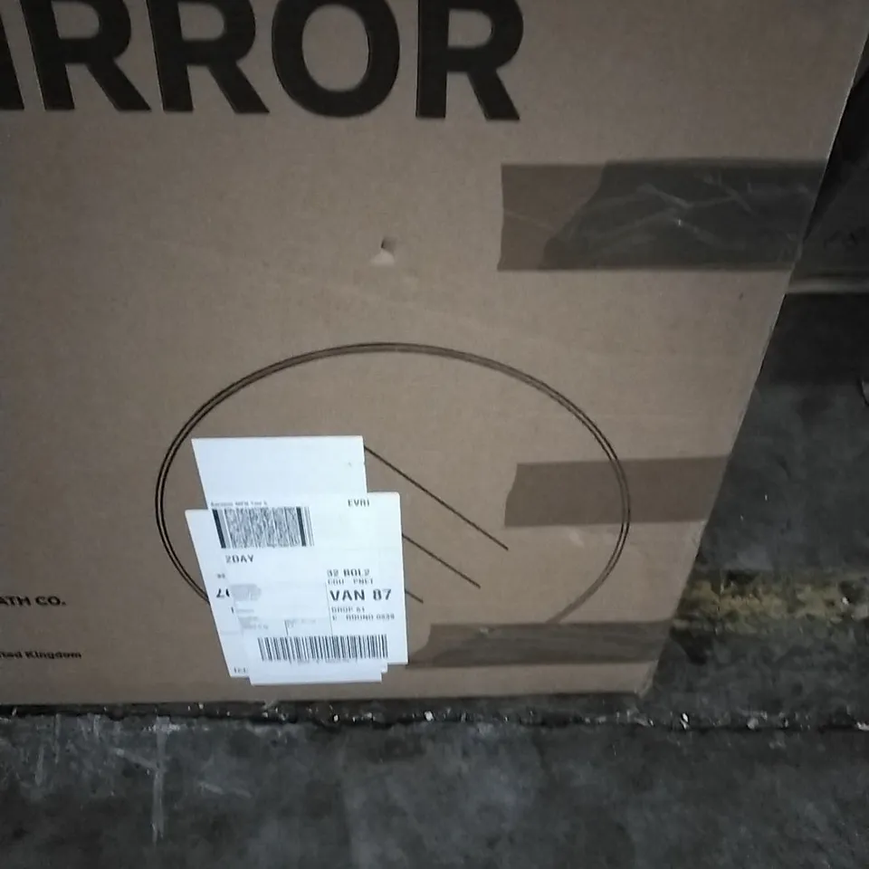 BOXED LIVING AND HOME BEVELED SILVER MIRROR 