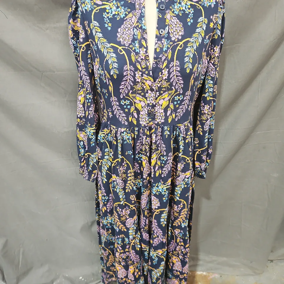BODEN MIDI DRESS IN NAVY MULTI SIZE 10P