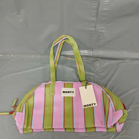 TAGGED MONTY HANDBAG GREEN PINK BLUE RED 