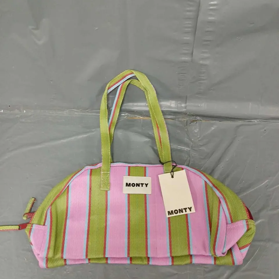 TAGGED MONTY HANDBAG GREEN PINK BLUE RED 