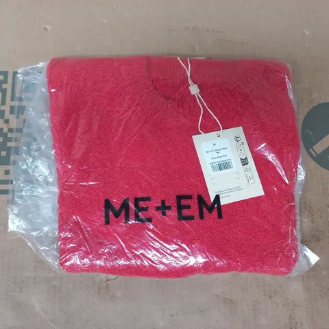 BAGGED ME + EM BOUCLÚ STRAIGHT BABY TEE IN ROSE PETAL RED SIZE MEDIUM