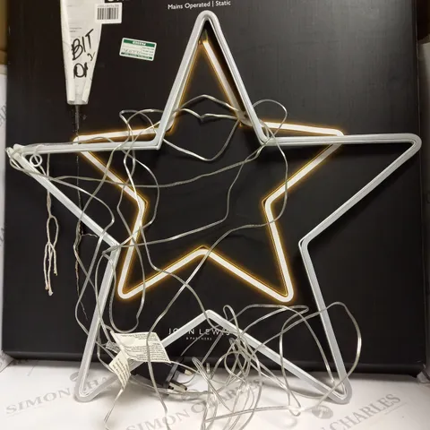 BOXED JOHN LEWIS STAR PURE WHITE NEON LED LIGHT