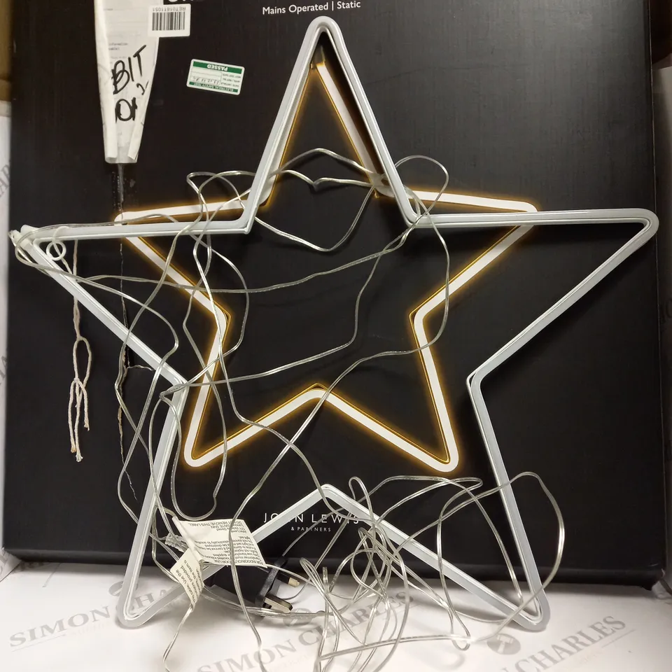 BOXED JOHN LEWIS STAR PURE WHITE NEON LED LIGHT