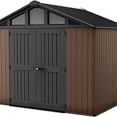 BOXED KETER STRONGHOLD SHED 10 x 8FT – BROWN (3 BOXES)