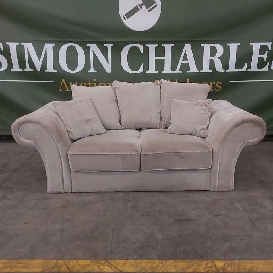 QUALITY DESIGNER WINDSOR 3 SEATER FABRIC UPHOLSTERED SCATTER BACK SOFA