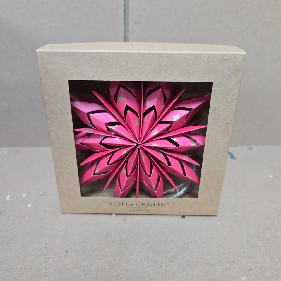 BOX OF APPROXIMATELY 12 GISELA GRAHAM RED STAR HANGING TREE DECORATIONS