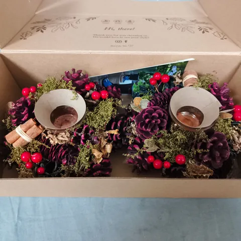 CHRISTMAS THEMED CANDLE HOLDER DUO SET 