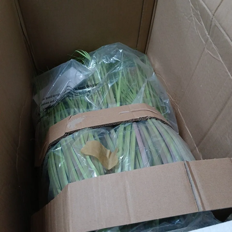 K BY KELLY HOPPEN INDOOR OUTDOOR PRE-LIT LOMANDRA GRASS W/CEMENT POT