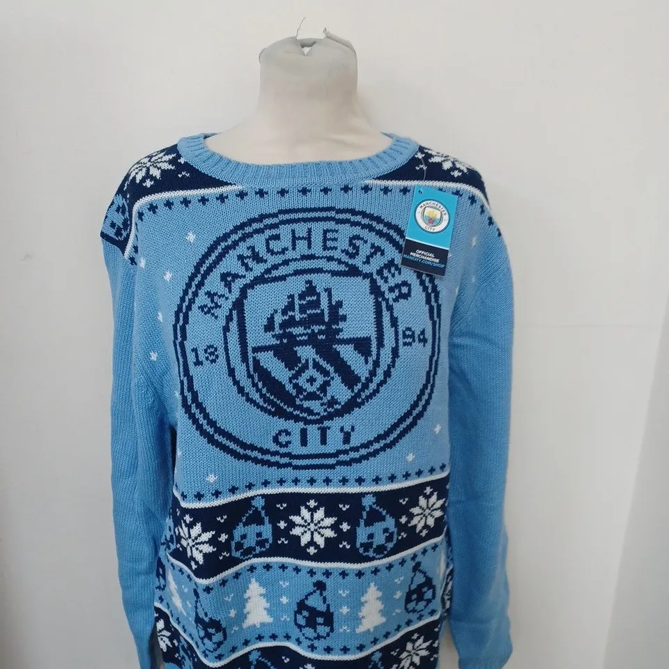 MANCHESTER CITY FC CHRISTMAS JUMPER SIZE M