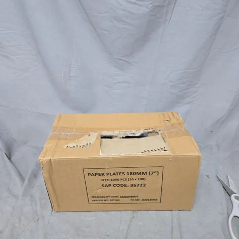 PAPER PLATES 180MM (7") BOX OF 1000 (10X100)