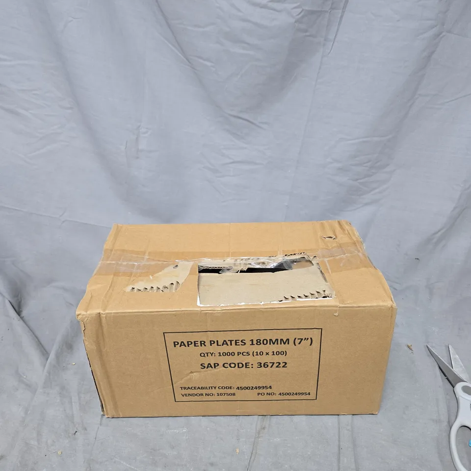 PAPER PLATES 180MM (7") BOX OF 1000 (10X100)