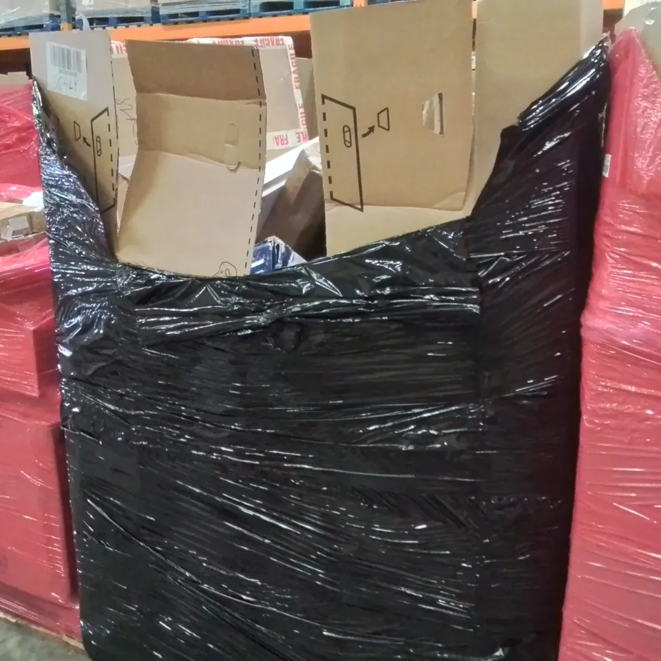 PALLET OF ASSORTED ITEMS INCLUDING: BESREY KIDS SCOOTER, UTILITY CART, TAP SET, MIRROR, ELECTRIC POTATO PEELER ECT