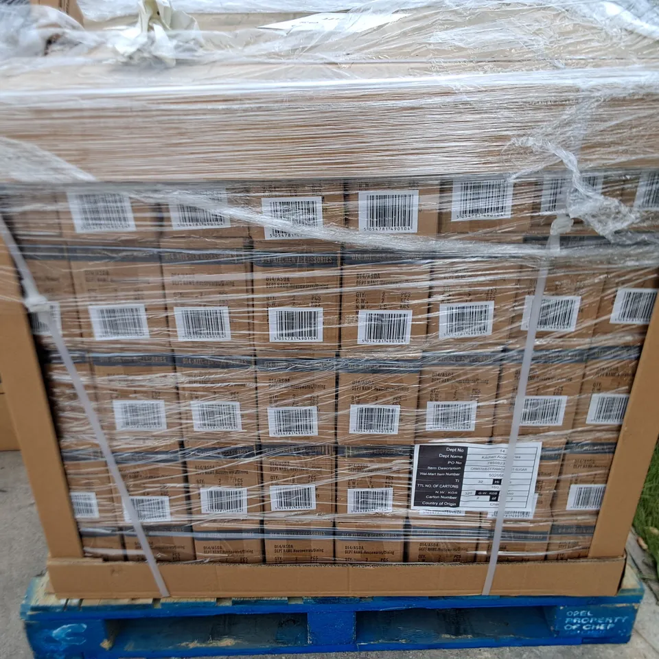 PALLET CONTAINING APPROXIMATELY 140 BRAND NEW 2-PACK BOXES OF CERAMIC HEART THEMED SUGAR CANISTERS