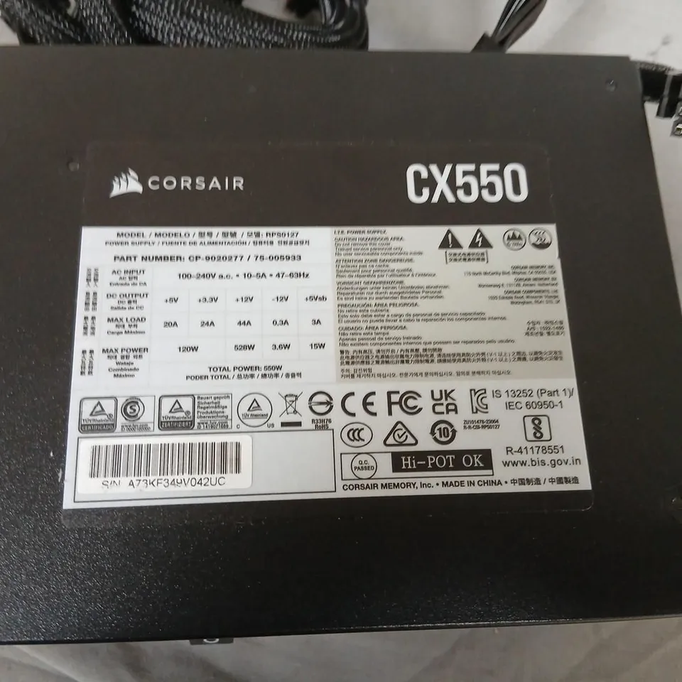 CORSAIR CX-SERIES ATX POWER SUPPLY (CX550) – 550W